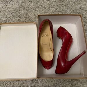 Christian Louboutin Red Peep Toe Heels